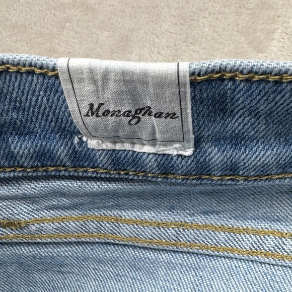Frank & Eileen Monaghan Button Fly High Rise Raw Hem Straight Leg Mom Jeans 27 - Picture 16 of 16